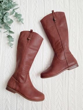 GB Girl Brown Genuine Leather Riding Boots Size 3M
